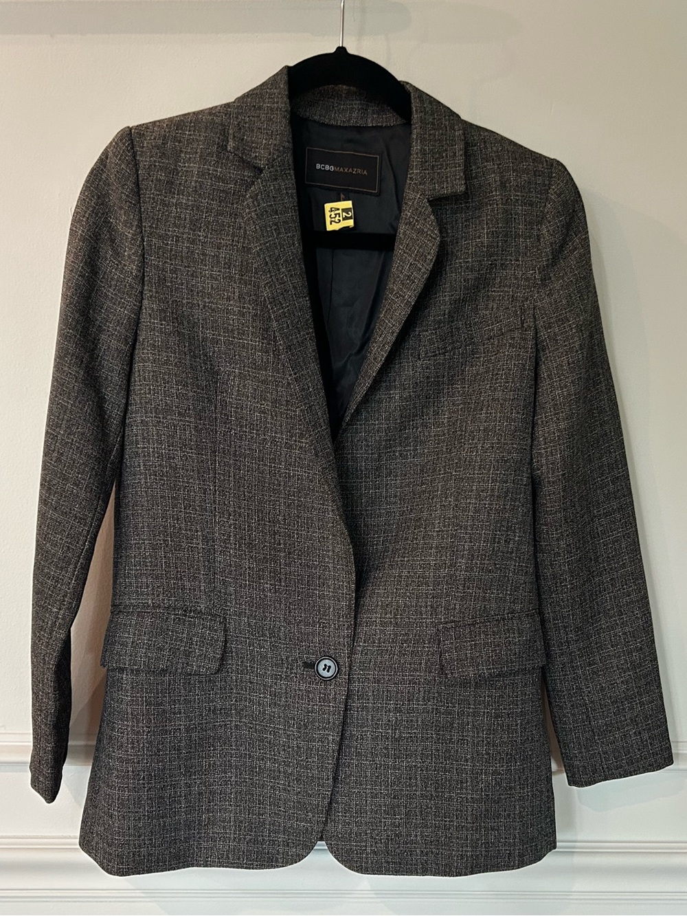 BCBGMaxAzria Gray Single-Button Suit Jacket